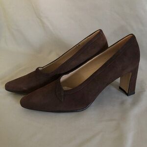 Sesto Meucci Brown Suede Pointed-Toe Heels